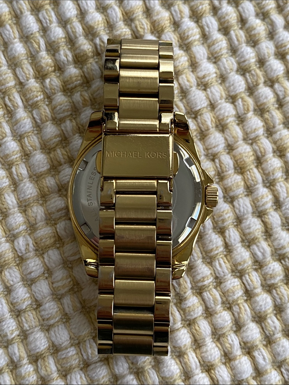 Michael Kors Gold-tone Crystal Bezel Chronograph Watch Women’s - Picture 5 of 9